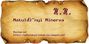 Matulányi Minerva névjegykártya
